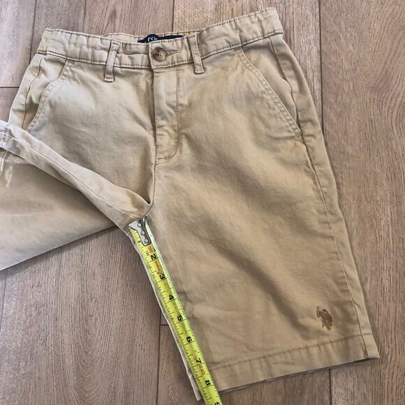 Polo Ralph Lauren Shorts Boys Tan Flat Front Adjustable 8" Sz 14 Preppy Uniform - Picture 7 of 9